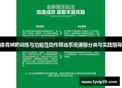 体育减肥训练与功能性动作筛选系统课程分类与实践指导